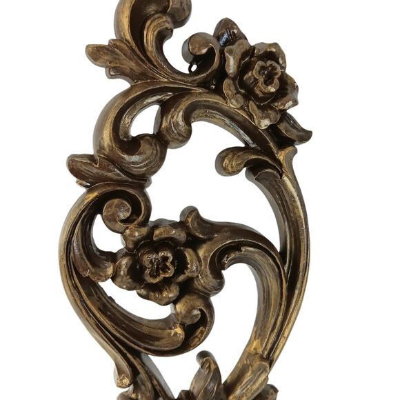 Vintage HOMCO Candleholder Wall Sconces #4118 Brown With Gold Highlights 15"x5" - Picture 6 of 12